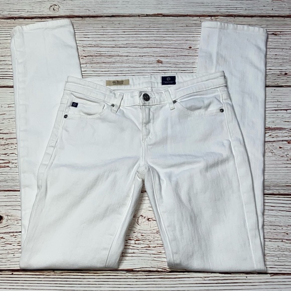 AG The Stevie Slim Straight Jeans in White Sz 25 - Picture 4 of 16